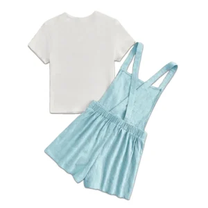 Kids Sky Blue Romper with T-shirt