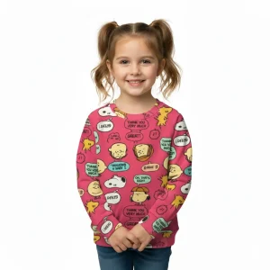 Girls T-shirt Pink Peanuts Snoopy front