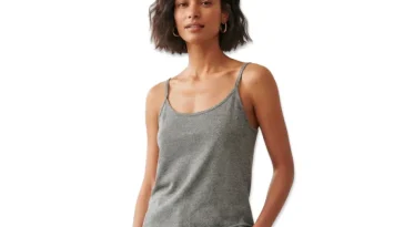 grey camisole model front view