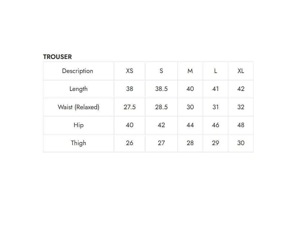 spec sheet trousers