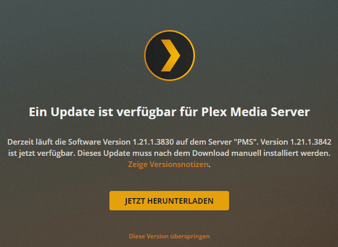 Anleitung Plex Media Server Manuell Updaten