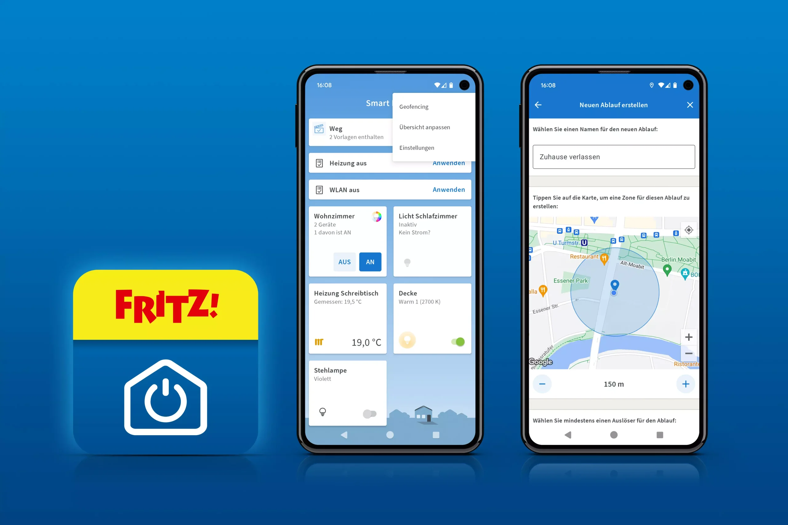 FritzApp mit Geofencing