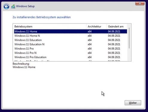 Microsoft Windows 11 Installation Screen