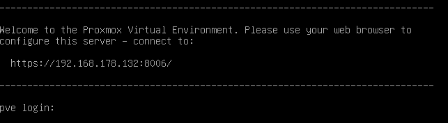 Proxmox-Server der erste Start mit Login