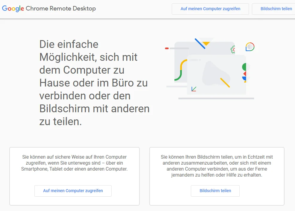 Chrome Remote Desktop Anleitung für den Fernzugriff