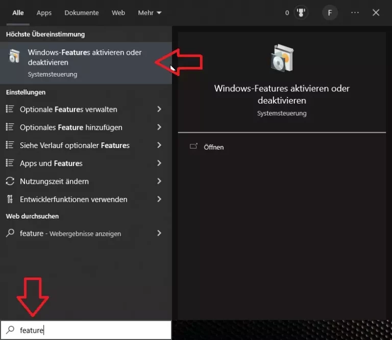 Windows-Feature verwenden um die Windows-Sandbox zu aktivieren