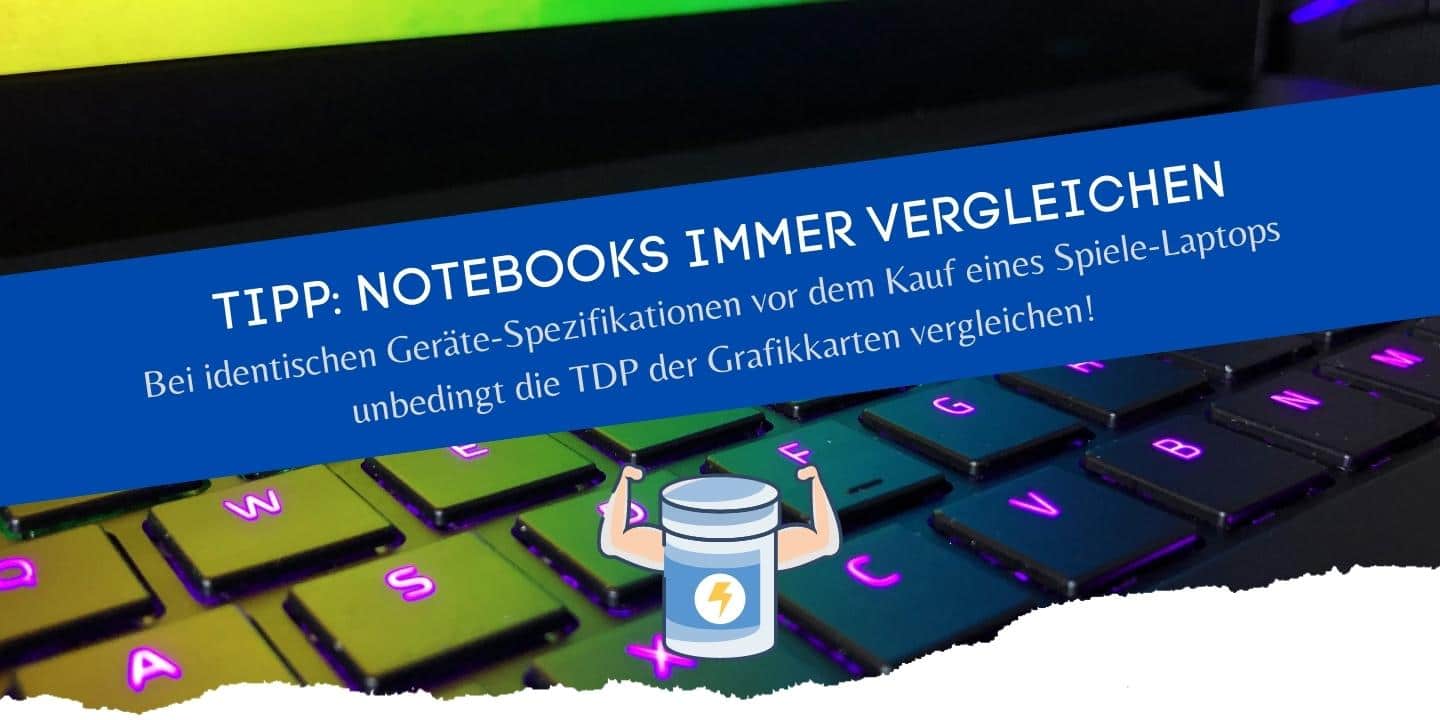 TDP Grafikkarten-Vergleich von Notebooks im Benchmark
