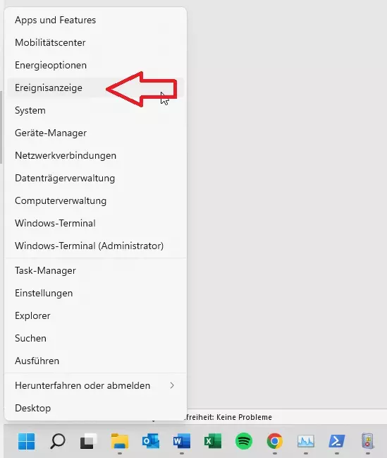 Schritt 1 Ereignisanzeige unter Windows öffnen