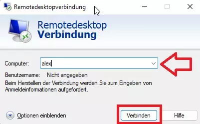 Remotedesktop Verbindung über den Gerätenamen herstellen