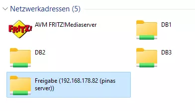 NAS-Freigabe auf den Computer eingebunden