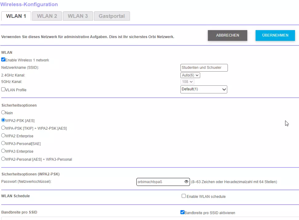 VLAN mit dem Orbi von Netgear erstellen und eine Bandbreite zuweisen