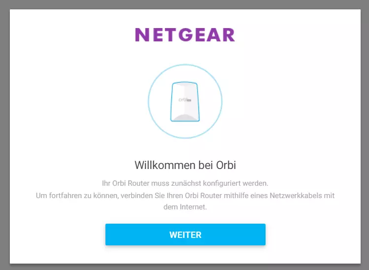 Weboberfläche über die Domain www.orbilogin.com