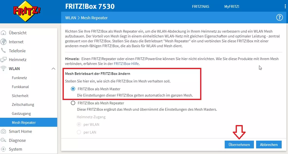 Fritzbox als MeshRepeater einrichten (Komplettanleitung)
