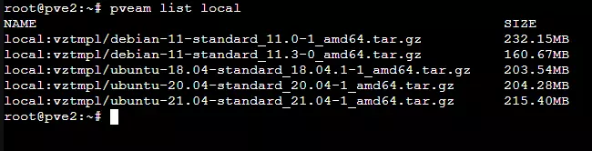 Aktuell installierbare Container-Templates über die Proxmox-Shell auflisten