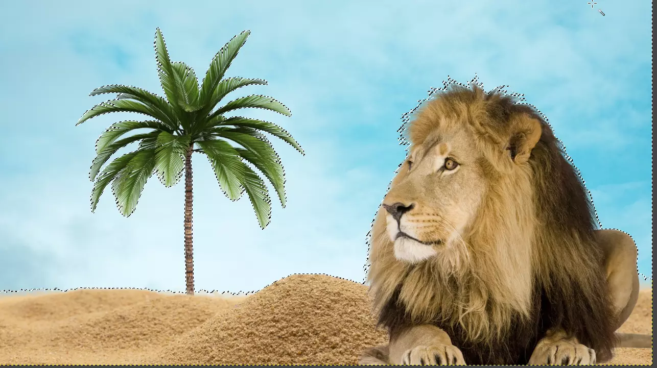 Hintergrund mit Gimp entfernen mit dem Schere-Werkzeug