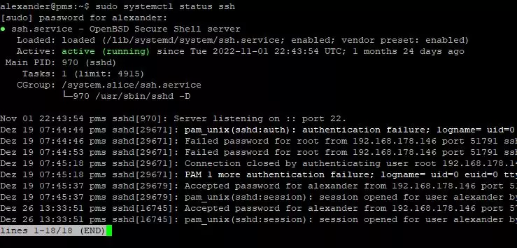 SSH unter Linux Ubuntu aktivieren und den Status überprüfen