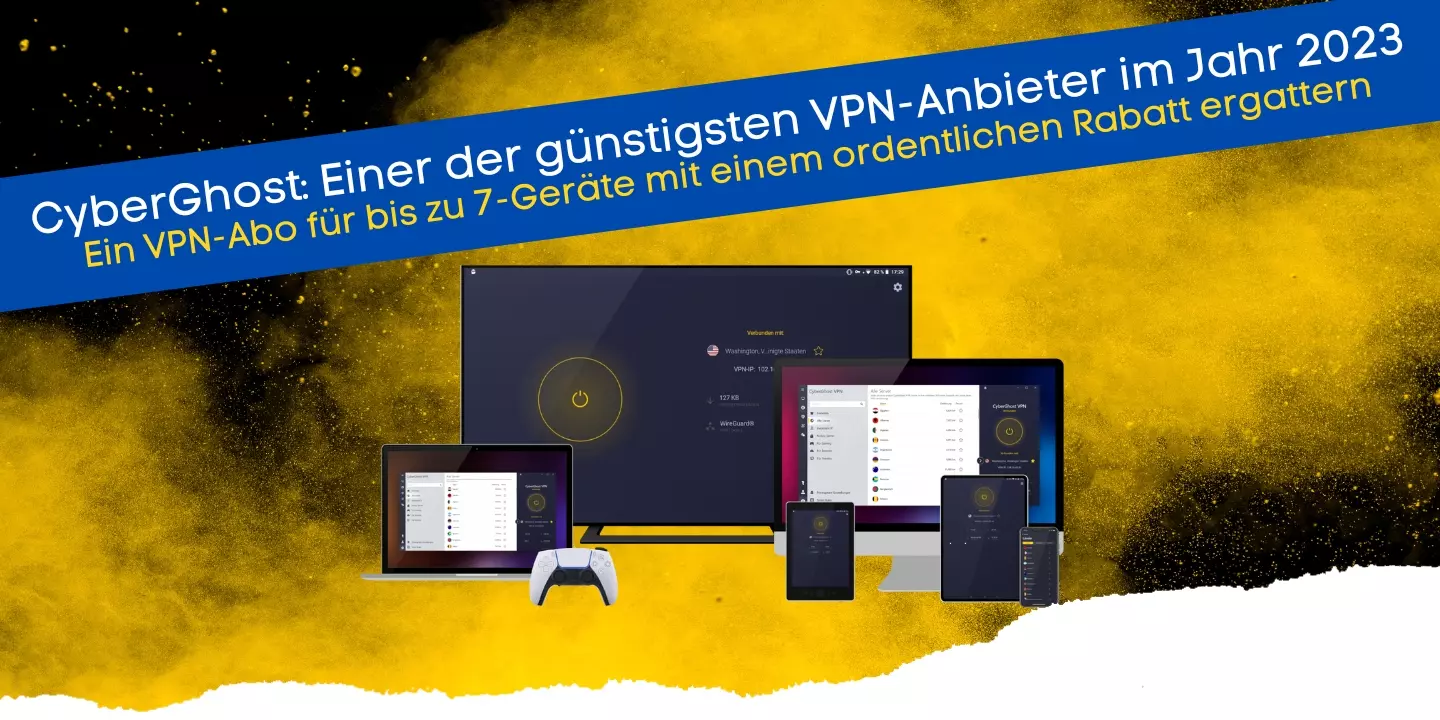 Der Testsieger CyberGhost mit einem VPN-Dienst als einer der besten Anbieter im Vergleich 2023