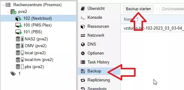 Backups automatisieren mit dem proxmox backup server unter proxmox-ve