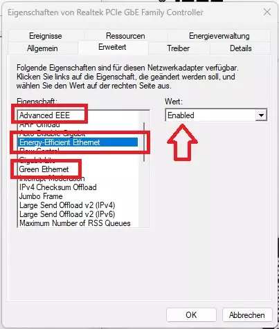 Energy Efficient Ethernet 802.3az 2.5gbe Switch für das Netzwerk aktivieren