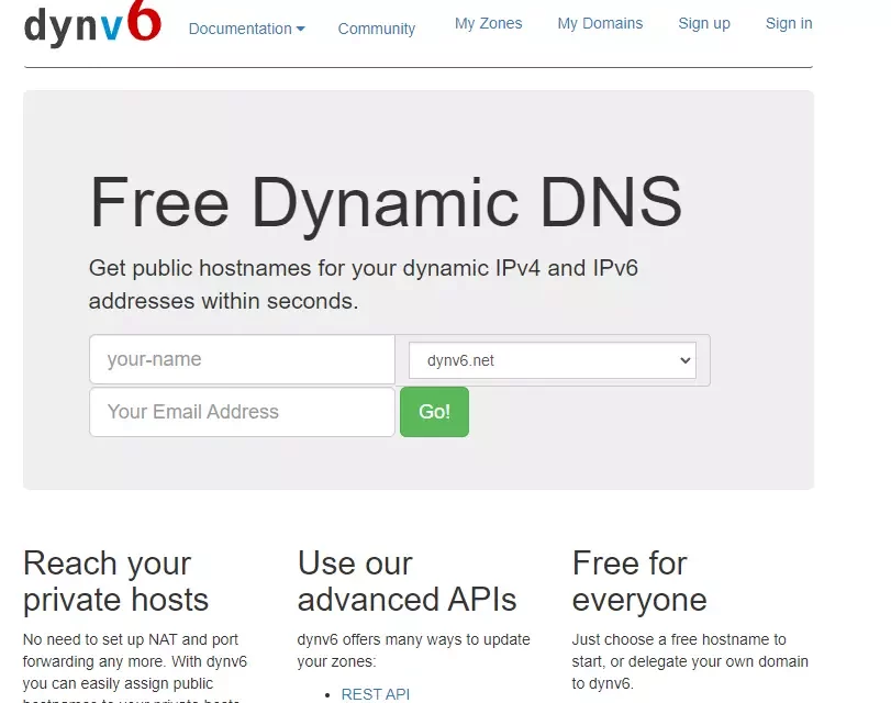 free dyndns mit dynv6 (kostenlos)