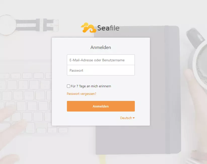 Seafile Installation für Linux Ubuntu und Debian erstes Login auf die Webseite