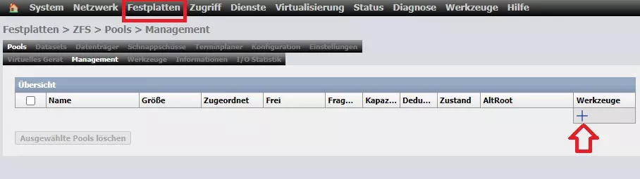 Installation eines RAID unter XigmaNAS