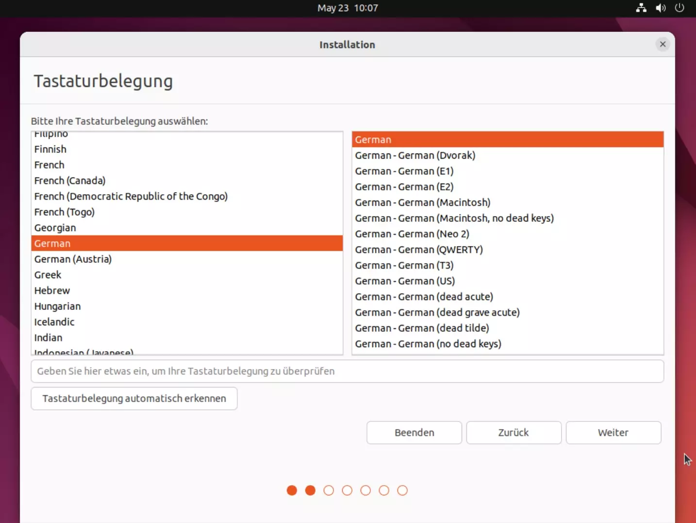Installation von Linux Ubuntu 22.04.2