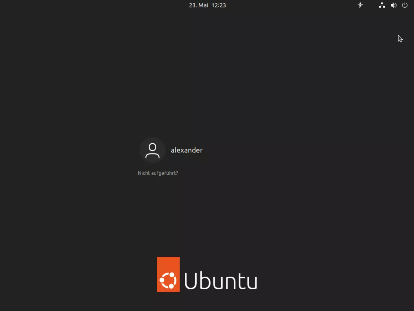 Linux Ubuntu Login-Screen