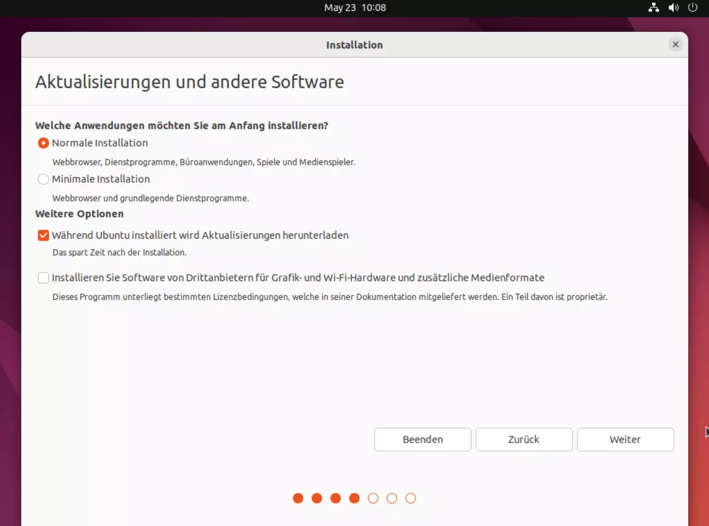 Wähle eine Option für die Installation