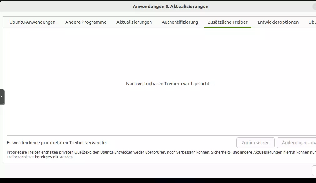 Ubuntu-Software-Anwendungen nach zusätzlichen Gerätetreibern suchen und installieren