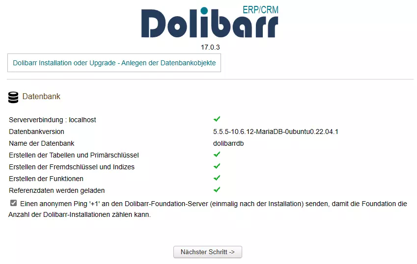 Steht die Verbindung zur Datenbank