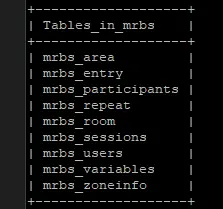 MRBS-Installation der Datenbank