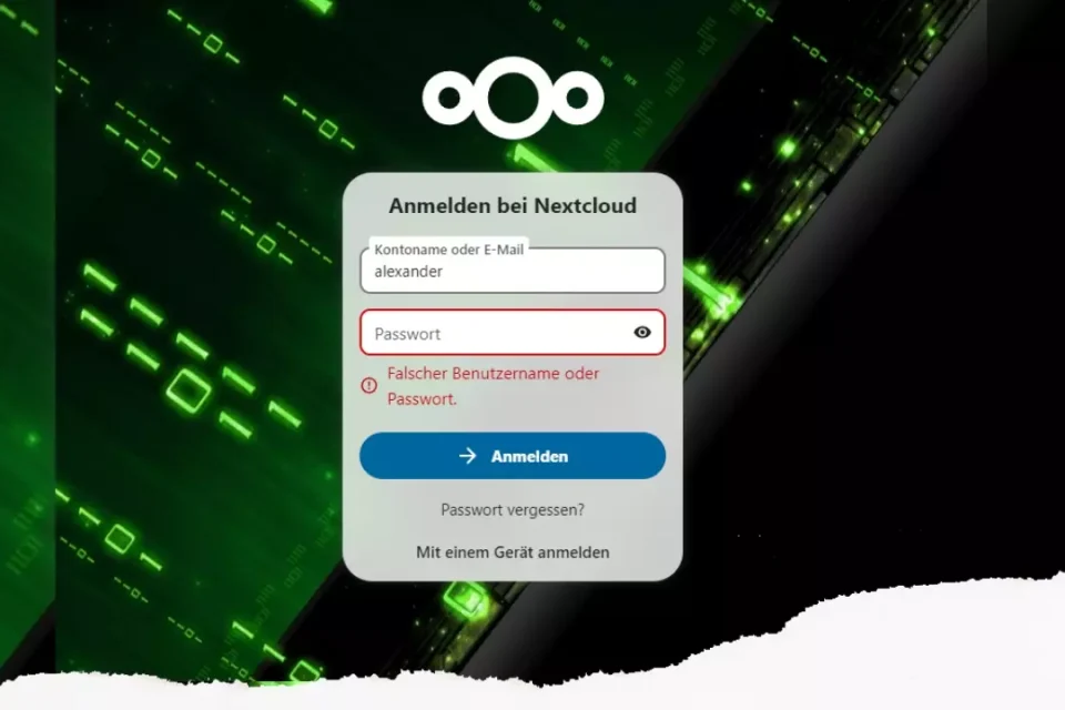 Nextcloud Passwort zurücksetzen Tutorial