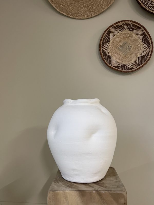 Hvit bulkete vase