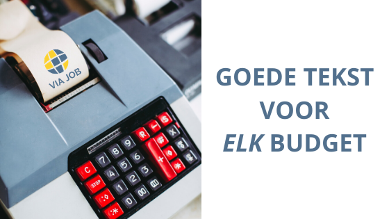 Tekst voor elk budget