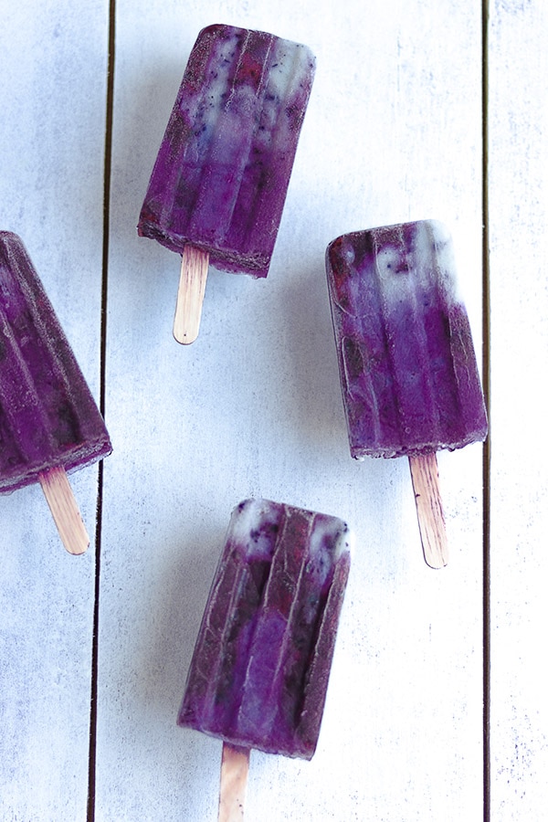 Easy to make Blueberry and pineapple popsicles