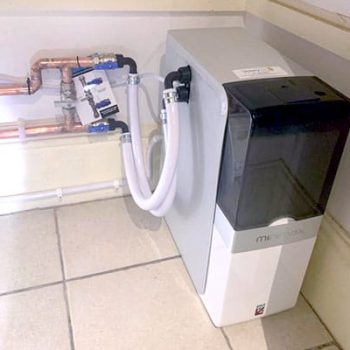 Image shows a neat and tidy installation by the Vickery team that takes great pride in the quality of their water softener installations