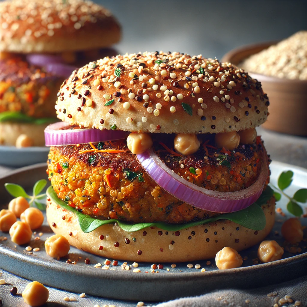 Hamburguesas de Quinoa y Garbanzos