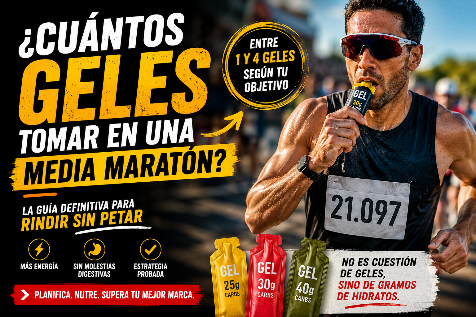 cuantos geles tomar en media maratón