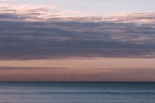 Wind Farm (one of the many wind farms at sea, in evening light)