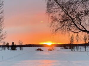 solnedgång över göksjön