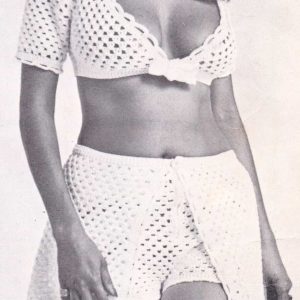 Crochet Pattern for 1960s Bikini Top, Shorts and Beach Skirt