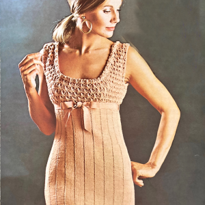 1960s Knitting pattern PDF to make a glamorous knitted cocktail dress