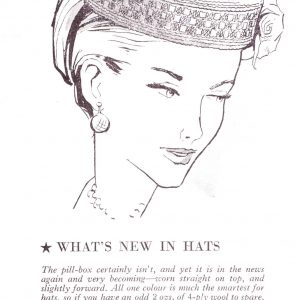 A 1950s pill box hat to crochet from this vintage reproduction pattern on instant download.