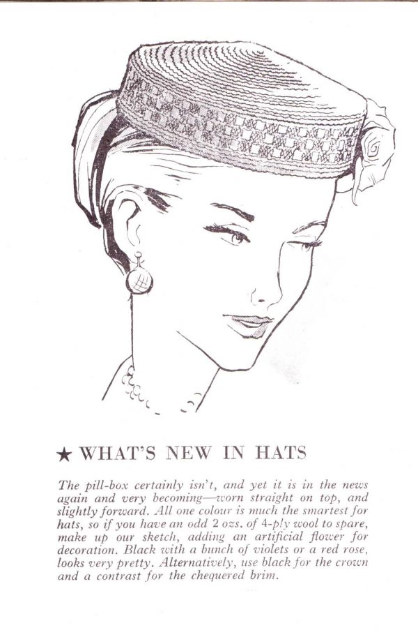 A 1950s pill box hat to crochet from this vintage reproduction pattern on instant download.