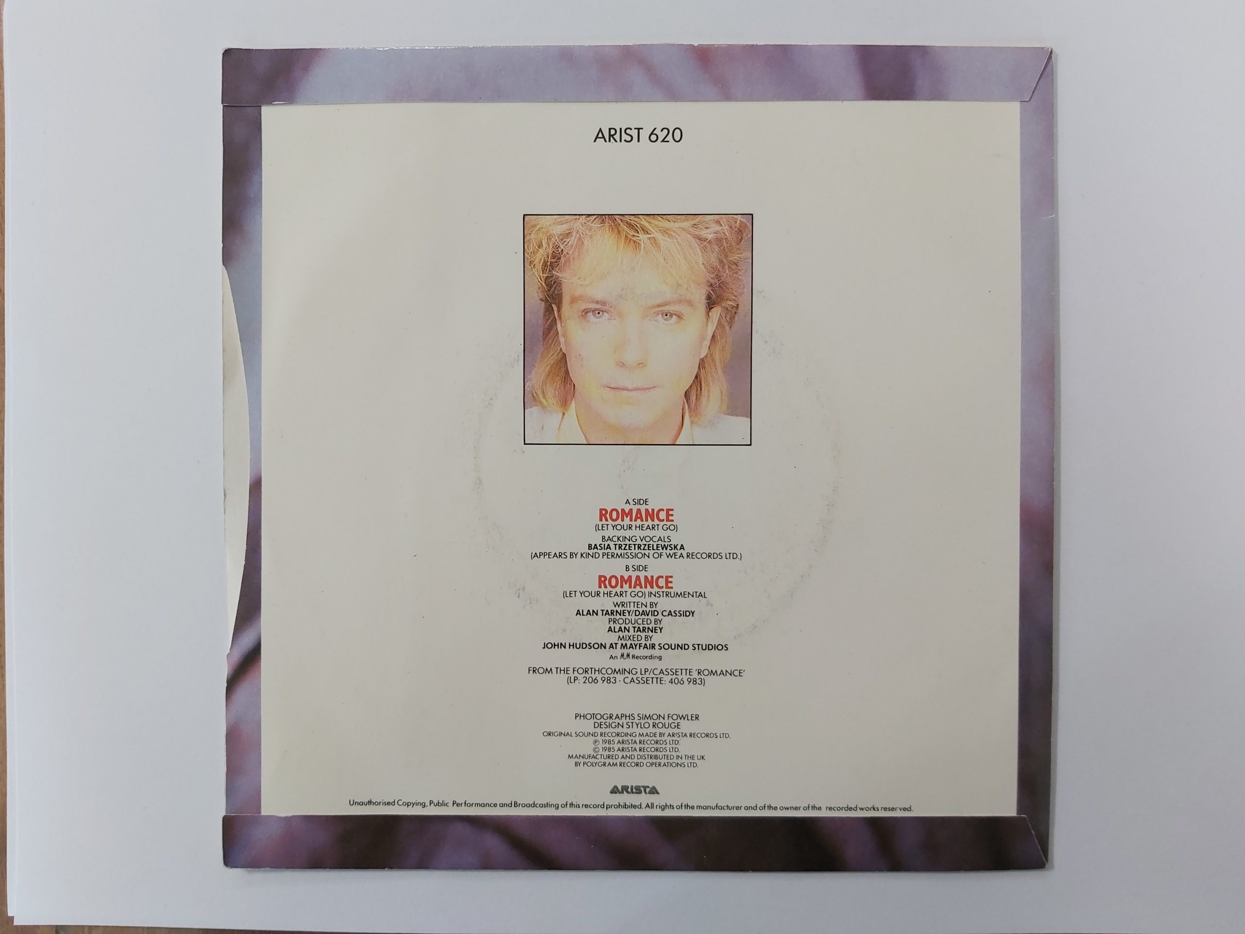 David Cassidy – Romance (Let Your Heart Go) – Vinyl-Winkel.nl