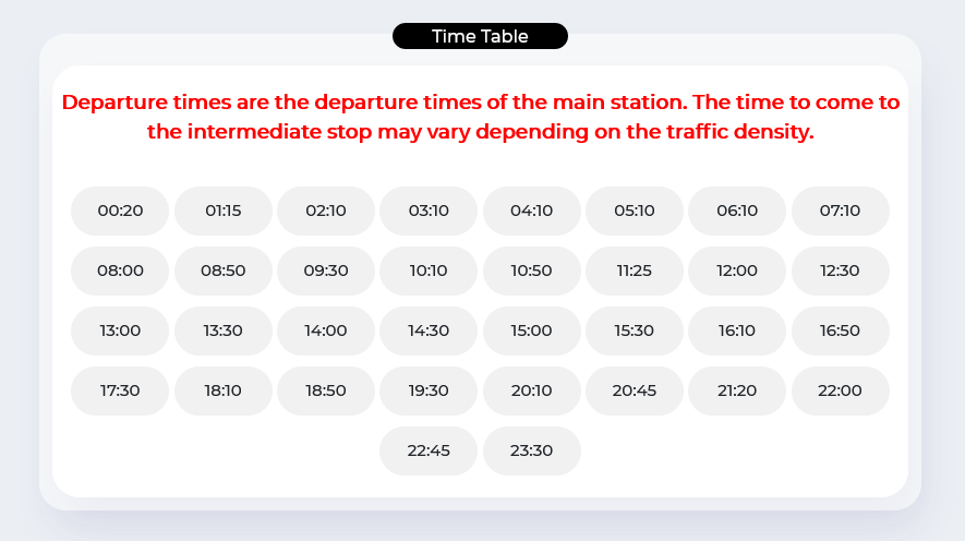 Расписание автобусов из Нового аэропорта Стамбула на Таксим