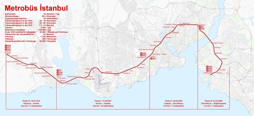 Маршрут метробус на карте