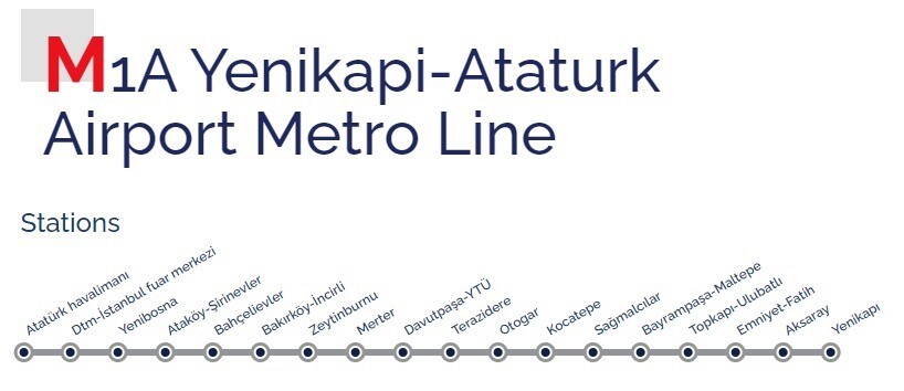 Линия ночного метро Стамбула М1А