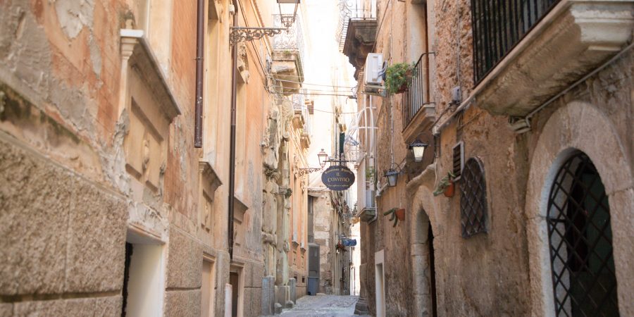 Charming historical Southern Italian village architecture with stone facades
